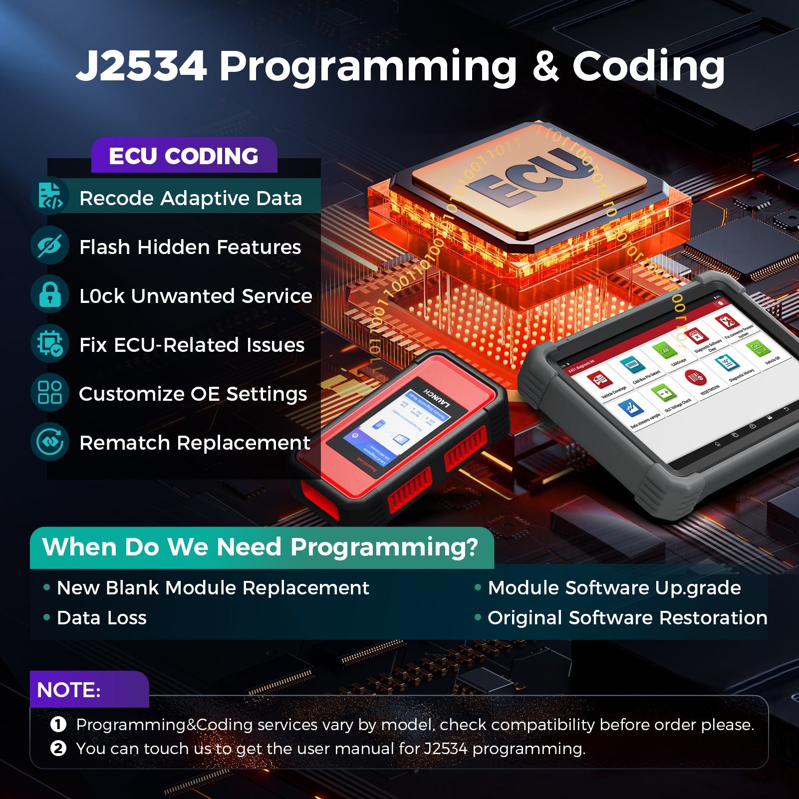 Launch X431 PRO3 V+ Elite Diagnostic Scanner J2534 Programming