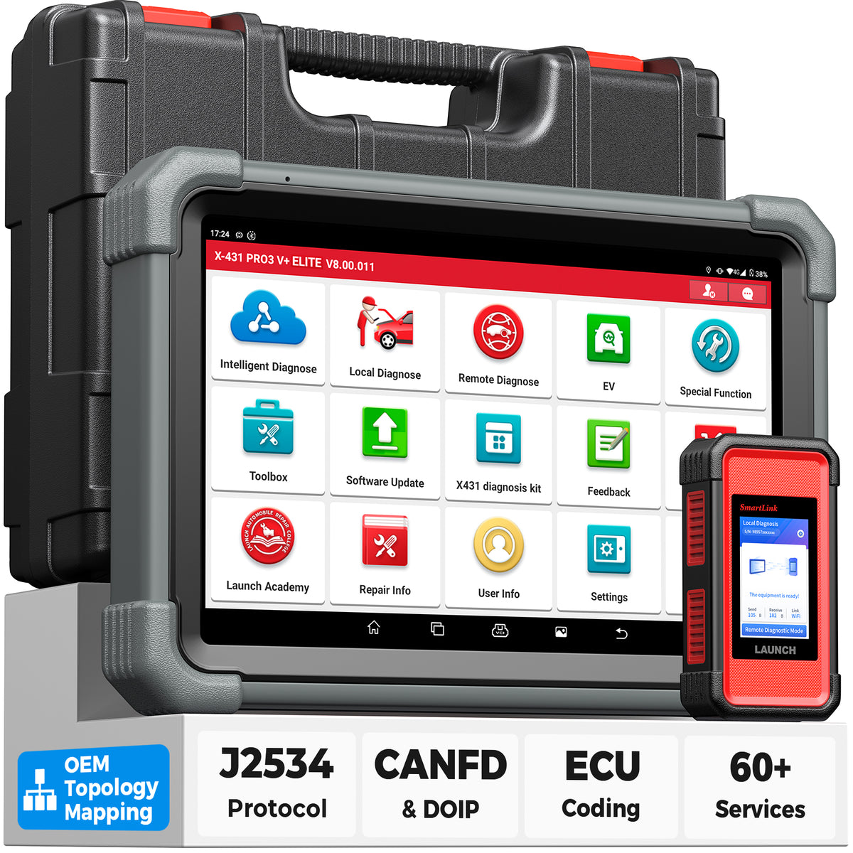 Launch X431 PRO3 V+ Elite Diagnostic Scanner J2534 Programming Main image