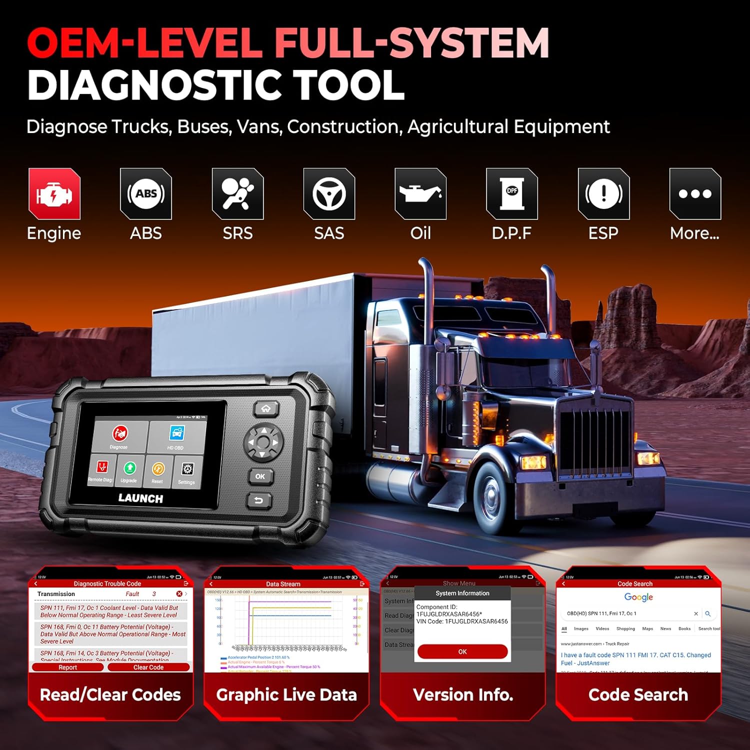 Launch CRP129 HD Heavy Duty Truck Scanner Secondary image