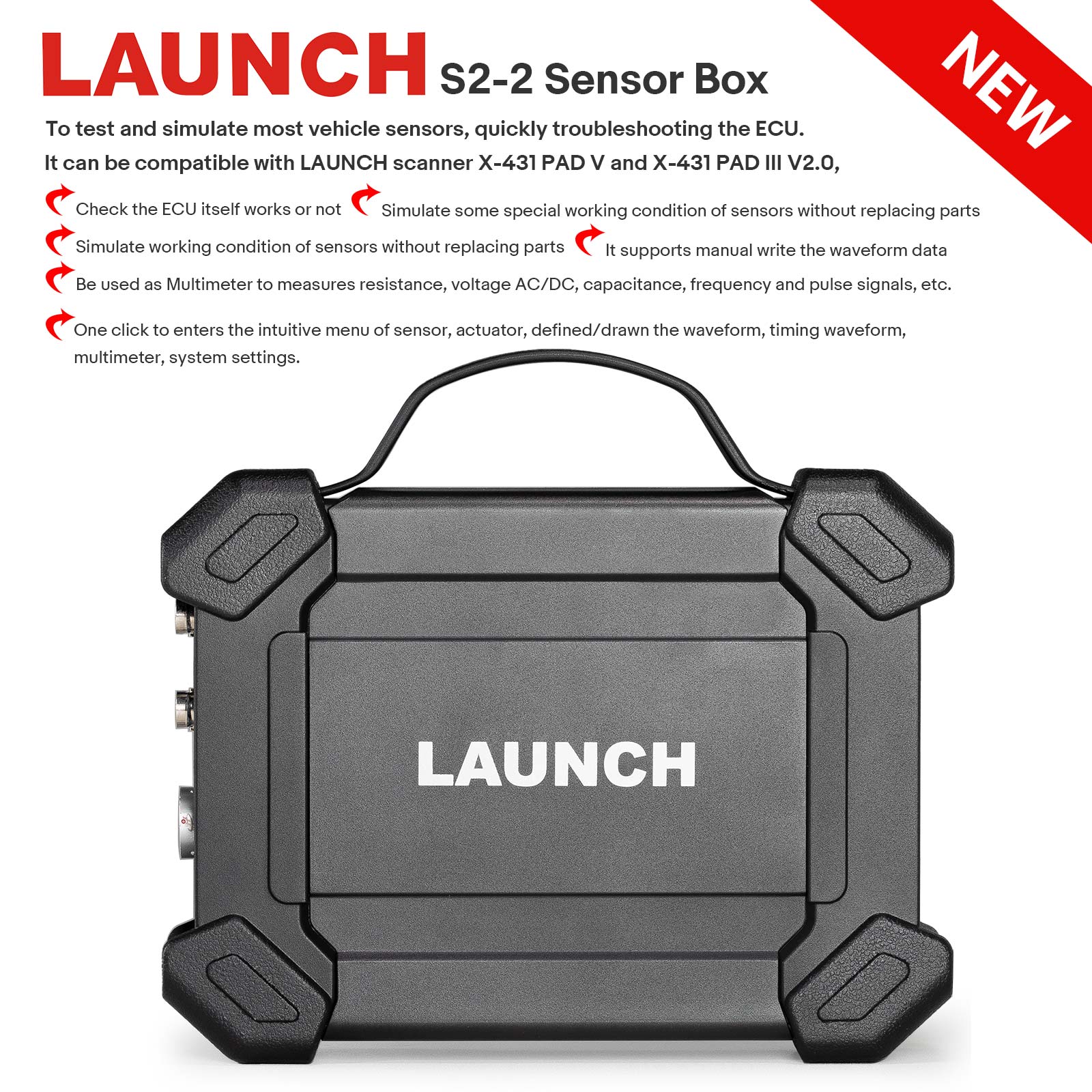 Launch X431 Sensorbox S2-2 DC USB Oscilloscope 2 Channel for X431 PAD V/PAD VII