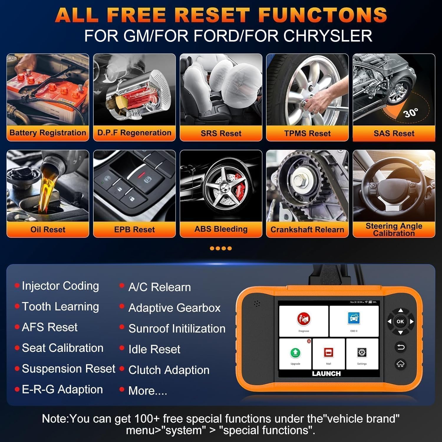 LAUNCH X431 Creader Elite 2.0 FGC OBD2 Scanner