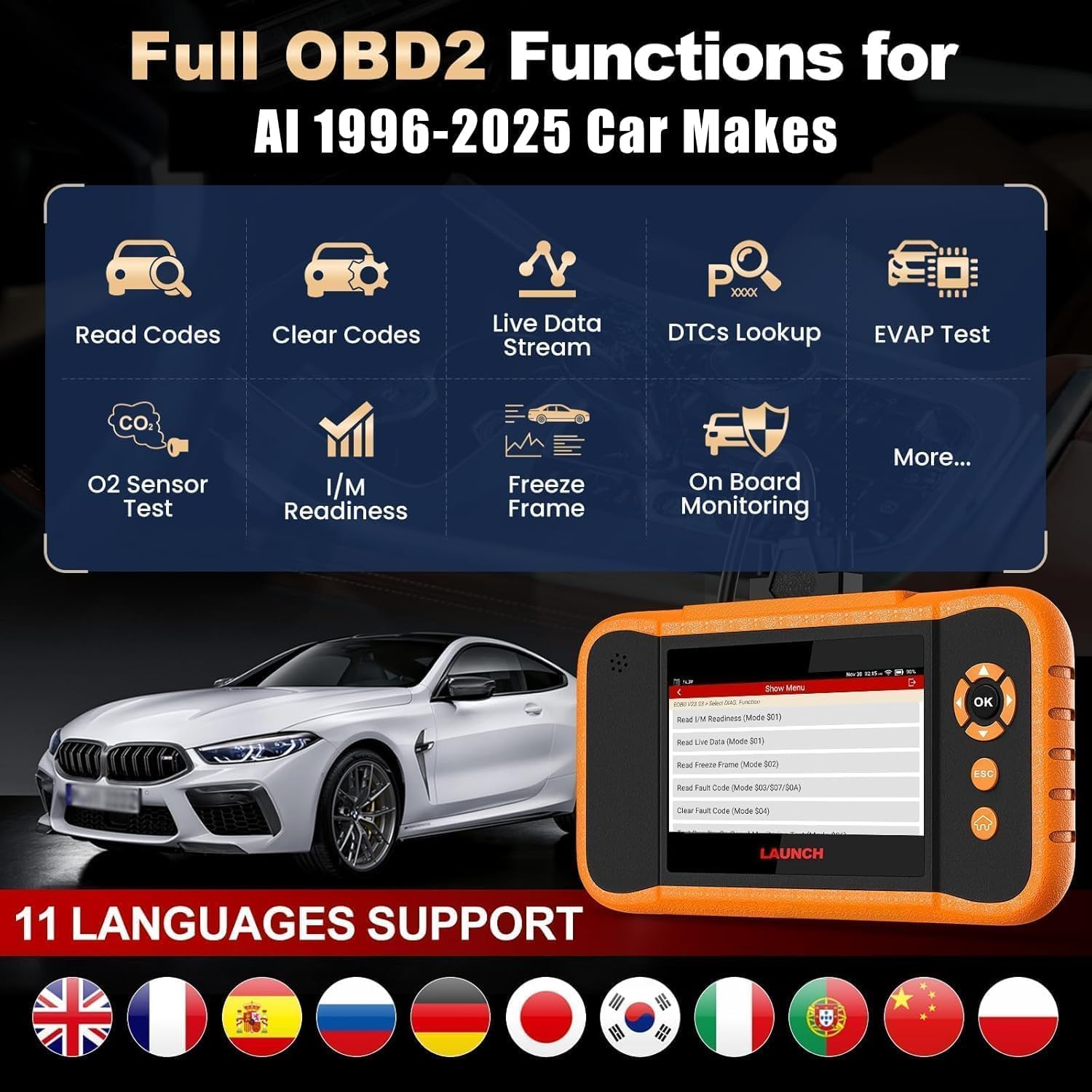 LAUNCH X431 Creader Elite 2.0 FGC OBD2 Scanner