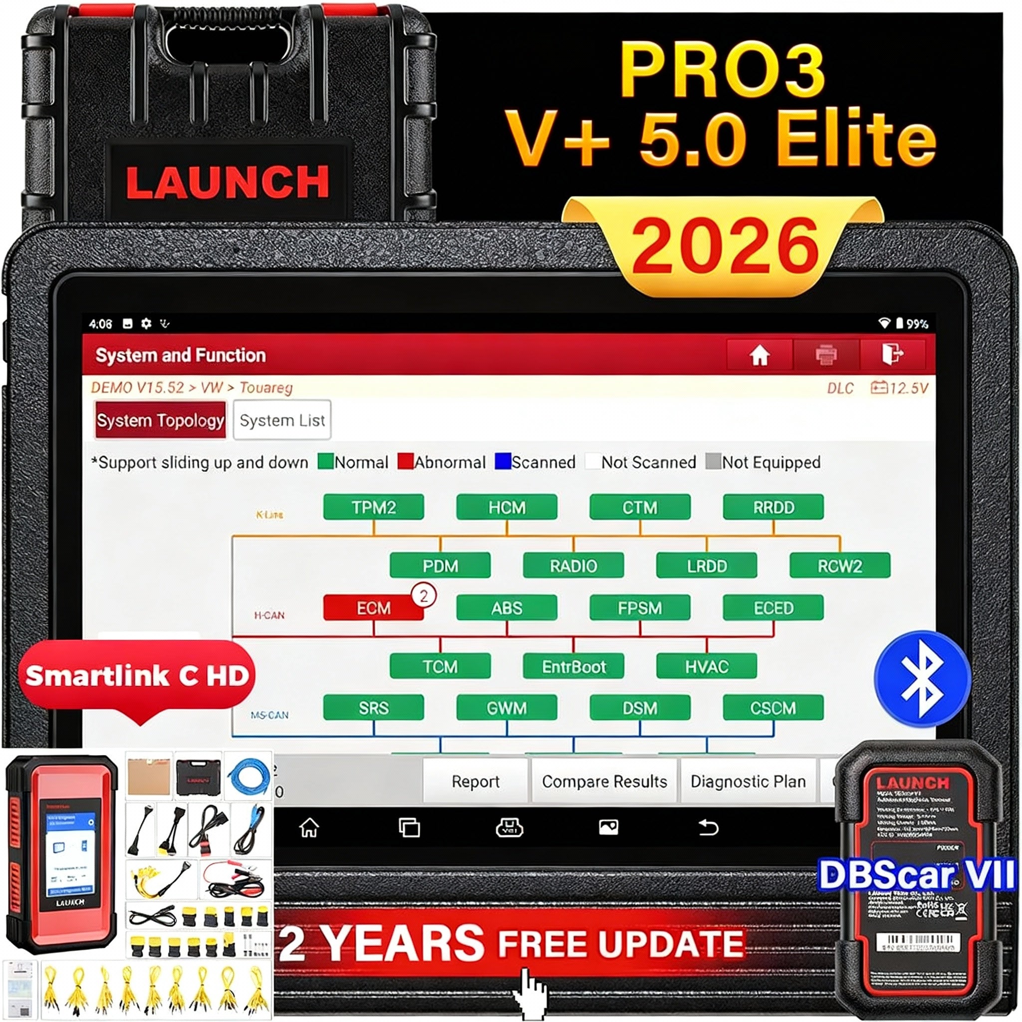 Launch X431 V+ 5.0 PRO3 with Smartlink C Heavy Duty Truck Diagnostic Scanner